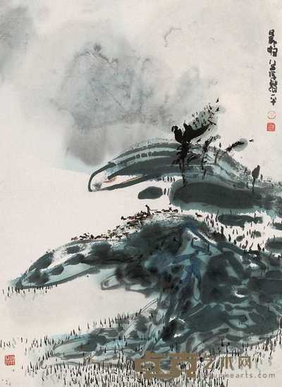 朱道平 1985年作 晨归 镜心 68×49.5cm